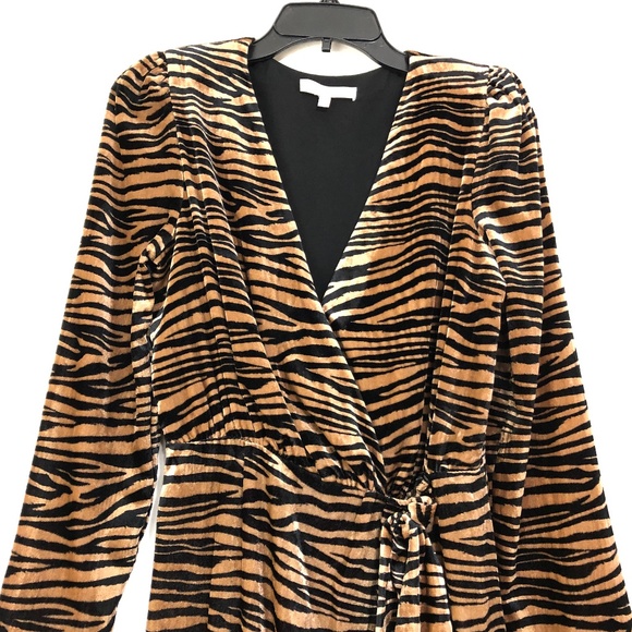 Wayf Arlene Tiger Print Warp Velvet Dress - Picture 6 of 8